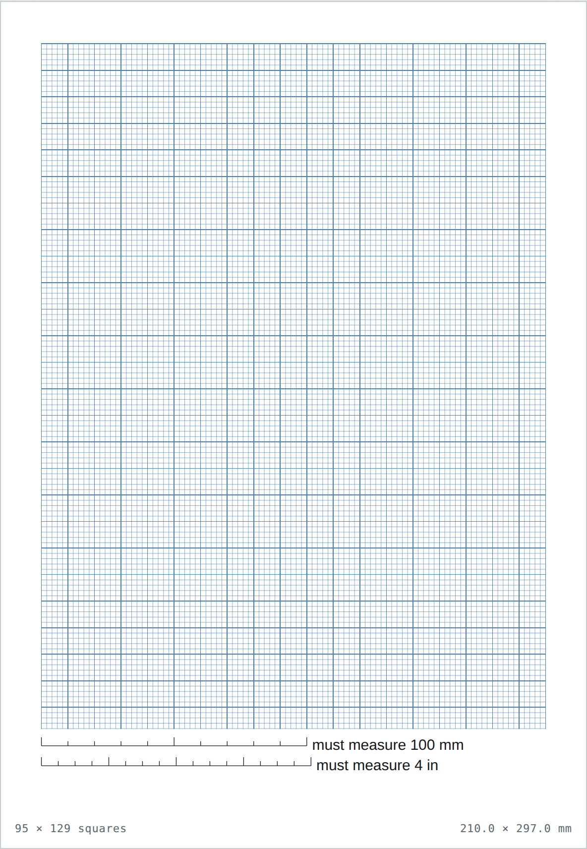 2 mm grid paper — printable A4 PDF sheet preview